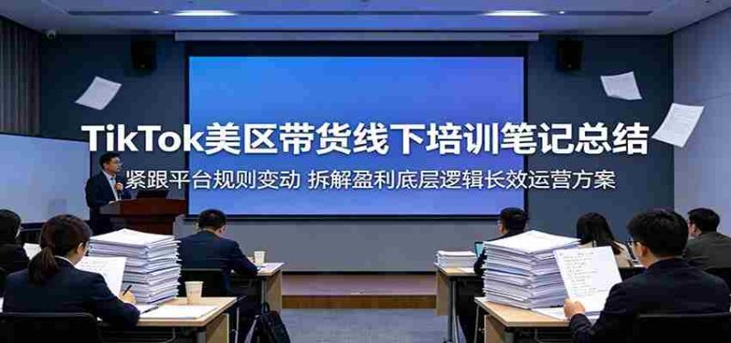 TikTok美区带货线下培训笔记总结:紧跟平台规则变动,拆解盈利底层逻辑长效运营方案-湘创网