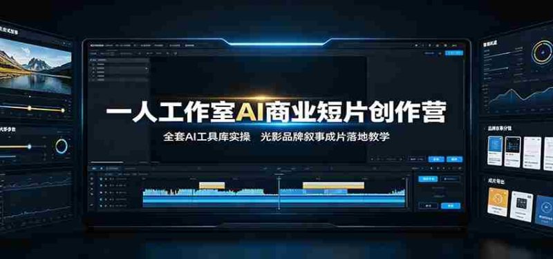 一人工作室AI商业短片创作营:全套AI工具库实操,光影品牌叙事成片落地教学-湘创网
