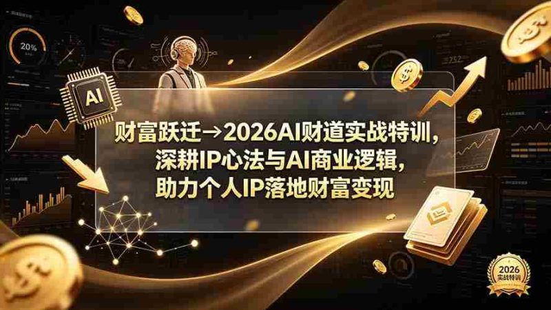 (19547期)财富跃迁→2026AI财道实战特训,深耕IP心法与AI商业逻辑,助力个人IP落地财富变现-湘创网