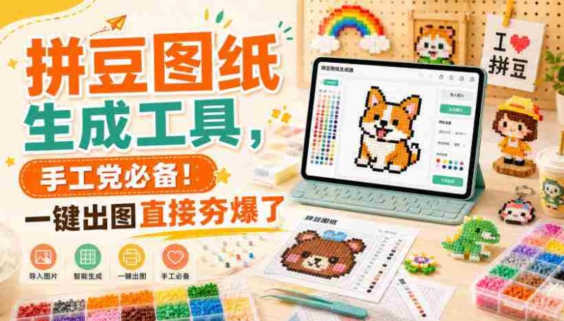 拼豆图纸生成工具,手工党必备!一键出图直接夯爆了-湘创网