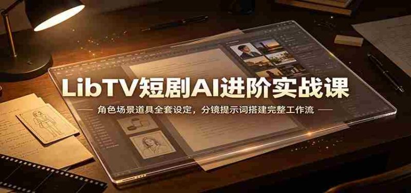 LibTV短剧AI进阶实战课:角色场景道具全套设定,分镜提示词搭建完整工作流-湘创网