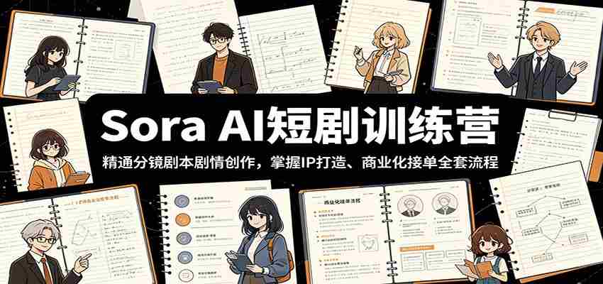 Sora AI短剧训练营：精通分镜剧本剧情创作，掌握IP打造、商业化接单全套流程-湘创网