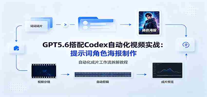 GPT5.6搭配Codex自动化视频实战：提示词角色海报制作，自动化成片工作流拆解教程-湘创网