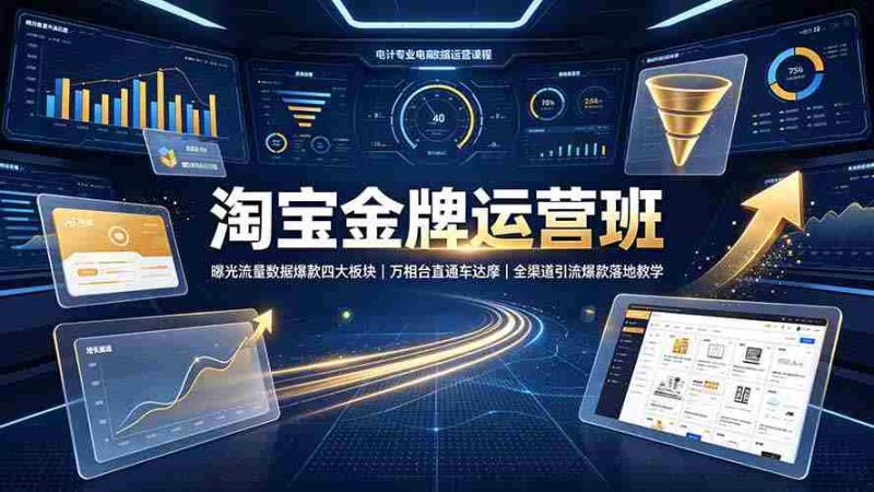 (19434期)淘宝金牌运营班-7月:曝光流量数据爆款四大板块|万相台直通车达摩|全渠道引流爆款落地教学-湘创网
