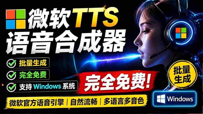 (19494期)微软 TTS 免费语音配音生成器,完全免费,支持多语音、多音色选择,Windows系统专用 TTS语音合成器-湘创网