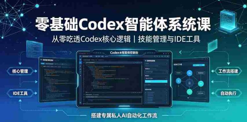 零基础Codex智能体系统课|从零吃透Codex核心逻辑、技能管理与IDE工具,搭建专属私人AI自动化工作流-湘创网