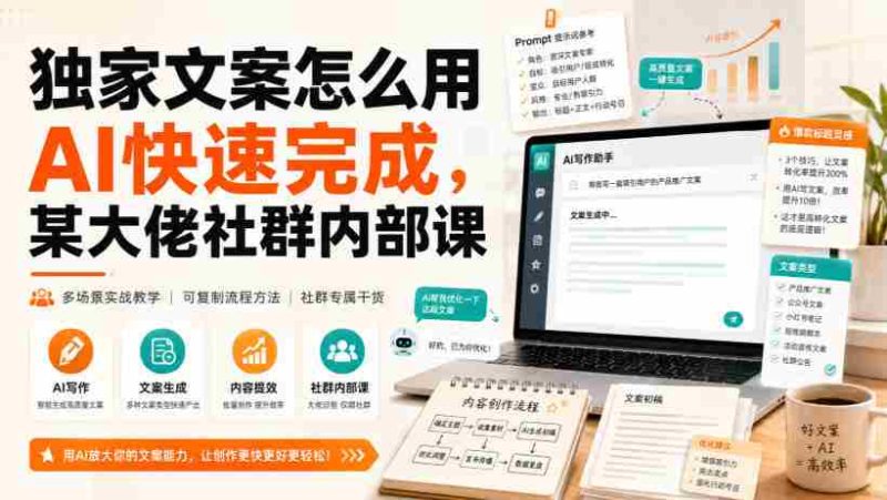 独家文案怎么用AI快速完成，某大佬社群内部课-湘创网