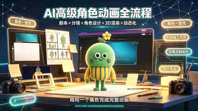 (19304期)AI高级角色动画全流程:剧本×分镜×角色设计×3D渲染×动态化,从概念到成片一站式教学-湘创网