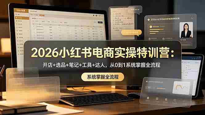 （18978期）2026小红书电商实操特训营：开店+选品+笔记+工具+达人，从0到1系统掌握全流程-湘创网