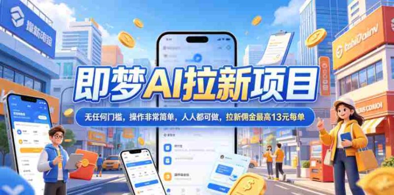 2026年即梦AI拉新项目最新玩法,无任何门槛,操作非常简单,人人都可做,拉新佣金最高13米每单(更新07月25日)-湘创网