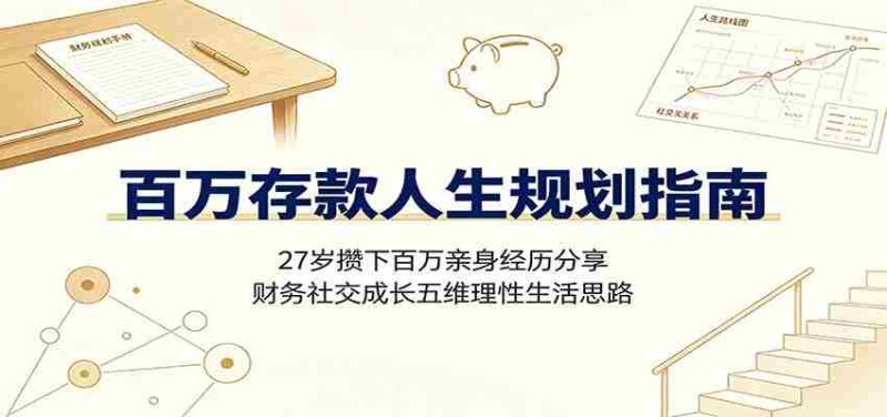 百万存款人生规划指南:27岁攒下百万亲身经历分享,财务社交成长五维理性生活思路-湘创网