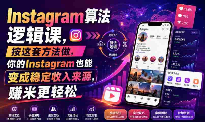 Instagram算法逻辑课,按这套方法做,你的Instagram也能变成稳定收入来源,賺米更轻松【原创双语字幕】