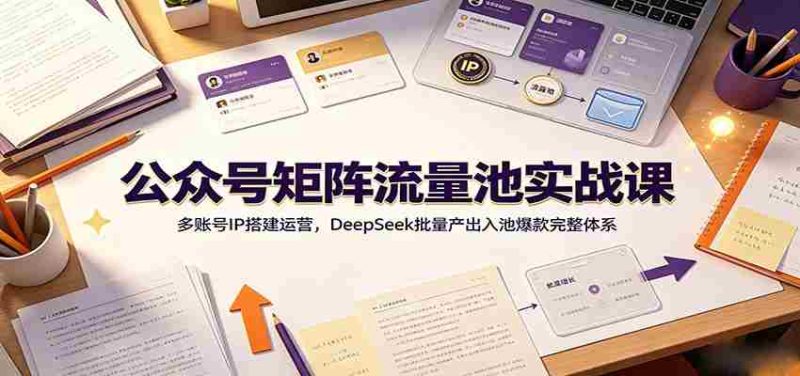 公众号矩阵流量池实战课:多账号IP搭建运营,DeepSeek批量产出入池爆款完整体系-湘创网