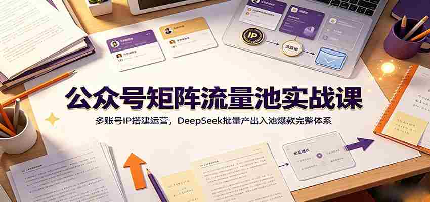 公众号矩阵流量池实战课：多账号IP搭建运营，DeepSeek批量产出入池爆款完整体系-湘创网