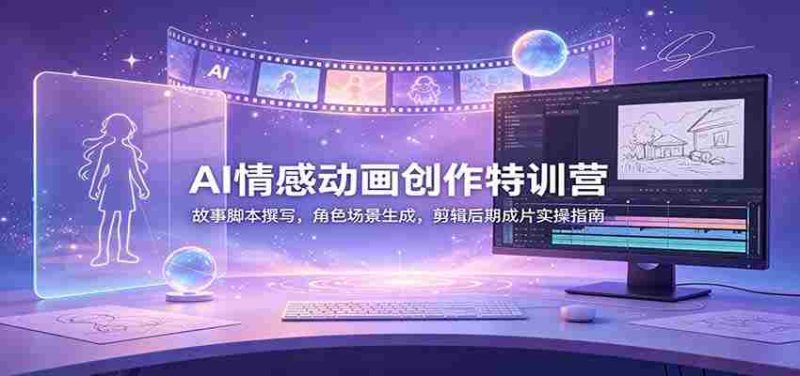 AI情感动画创作特训营:故事脚本撰写,角色场景生成,剪辑后期成片实操指南-湘创网