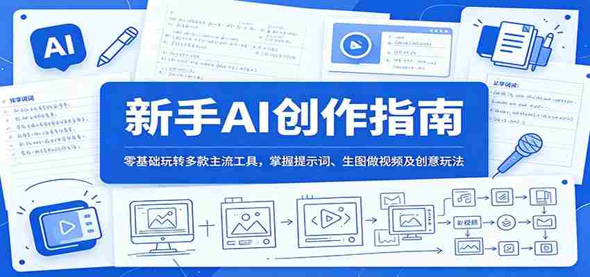 新手AI创作指南：零基础玩转多款主流工具，掌握提示词、生图做视频及创意玩法-湘创网