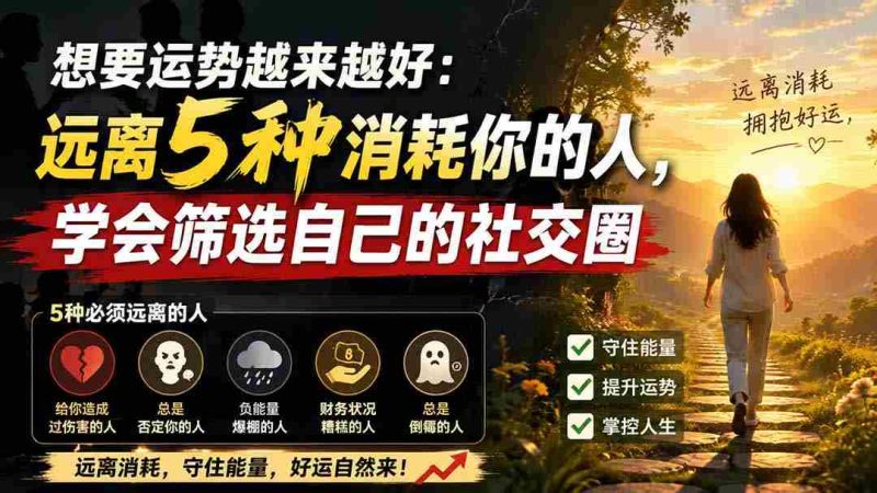 (19965期)付费文章:想要运势越来越好:远离5种消耗你的人,学会筛选自己的社交圈-湘创网
