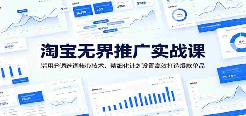 淘宝无界推广实战课:活用分词选词核心技术,精细化计划设置高效打造爆款单品-湘创网