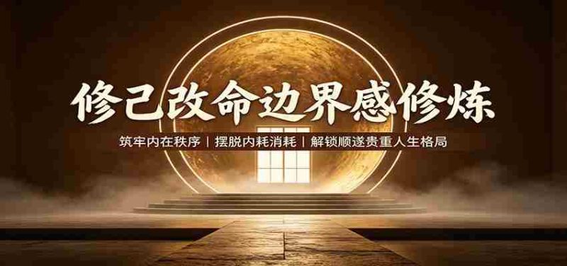 修己改命边界感修炼：筑牢内在秩序，摆脱内耗消耗，解锁顺遂贵重人生格局-湘创网