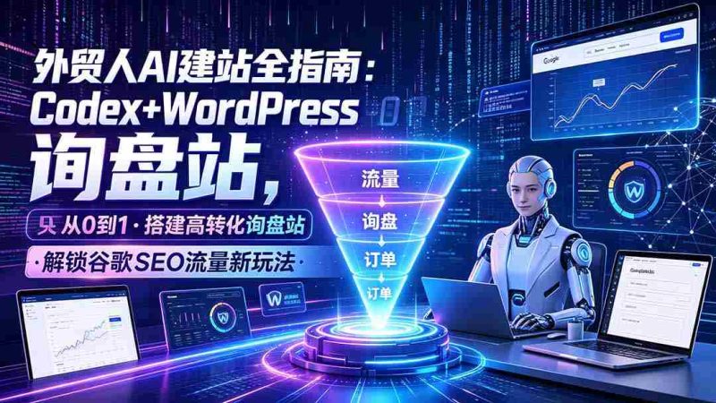 (19439期)外贸人AI建站全指南:Codex+WordPress从0到1·搭建高转化询盘站·解锁谷歌SEO流量新玩法-湘创网