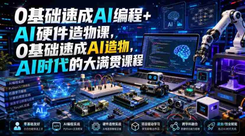 0基础速成AI编程+AI硬件造物课,0基础速成AI造物,AI时代的大满贯课程-湘创网