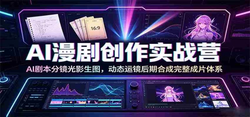 AI漫剧创作实战营:AI剧本分镜光影生图,动态运镜后期合成完整成片体系-湘创网