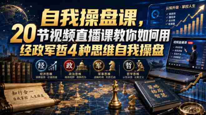 自我操盘课,20节视频直播课教你如何用经政军哲4种思维自我操盘