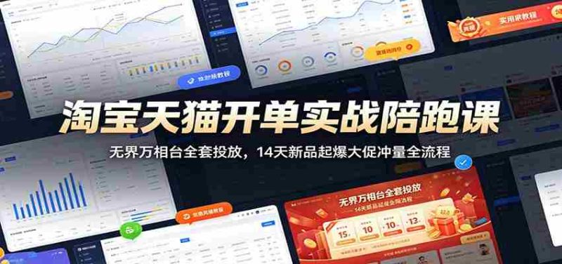 淘宝天猫开单实战陪跑课:无界万相台全套投放,14天新品起爆大促冲量全流程-湘创网
