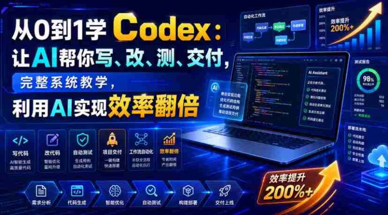 从0到1学Codex：让AI帮你写、改、测、交付，完整系统教学，利用AI实现效率翻倍-湘创网