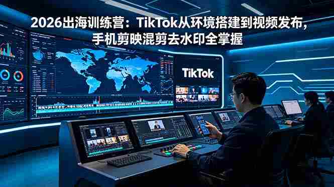 (18875期)2026出海训练营:TikTok从环境搭建到视频发布,手机剪映混剪去水印全掌握-湘创网