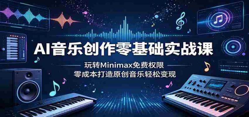 AI音乐创作零基础实战课:玩转Minimax免费权限,零成本打造原创音乐轻松变现-湘创网
