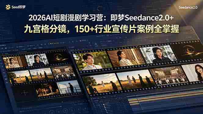 （19055期）2026AI短剧漫剧学习营：即梦Seedance2.0+九宫格分镜，150+行业宣传片案例全掌握-湘创网