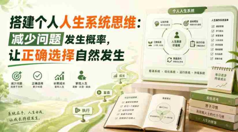 付费文章：搭建个人人生系统思维：减少问题发生概率，让正确选择自然发生-湘创网