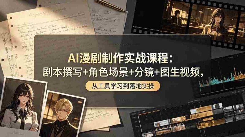 (19020期)AI漫剧制作实战课程:剧本撰写+角色场景+分镜+图生视频,从工具学习到落地实操-湘创网