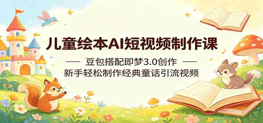 儿童绘本AI短视频制作课：豆包搭配即梦3.0创作，新手轻松制作经典童话引流视频-湘创网