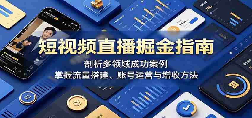 短视频直播掘金指南：剖析多领域成功案例，掌握流量搭建、账号运营与增收方法-湘创网