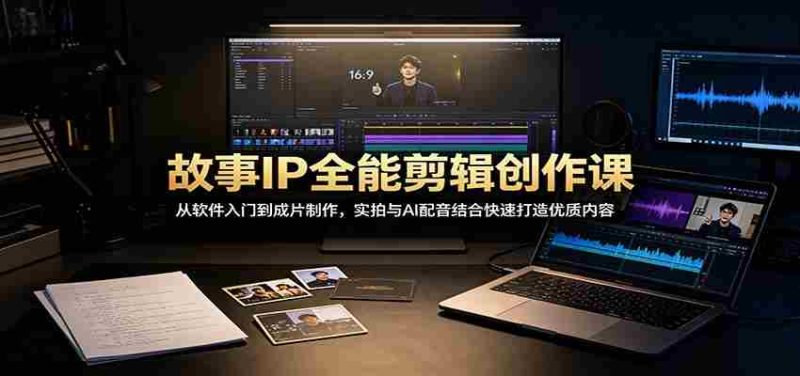 故事IP全能剪辑创作课:从软件入门到成片制作,实拍与AI配音结合快速打造优质内容-湘创网