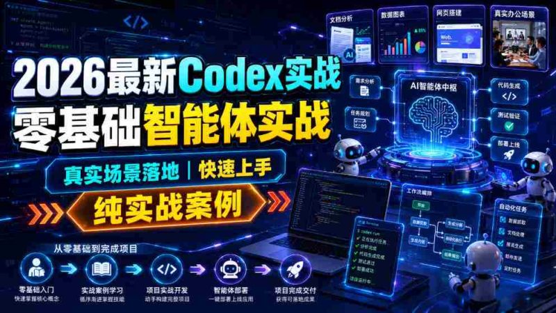 2026最新Codex实战零基础智能体实战,真实场景落地,快速上手,纯实战案例-湘创网