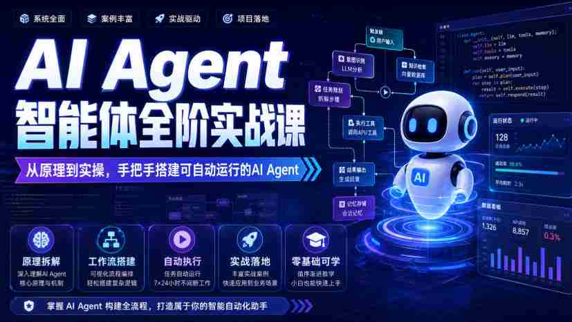 AI Agent智能体全阶实战课，从原理到实操，手把手搭建可自动运行的AI Agent-湘创网