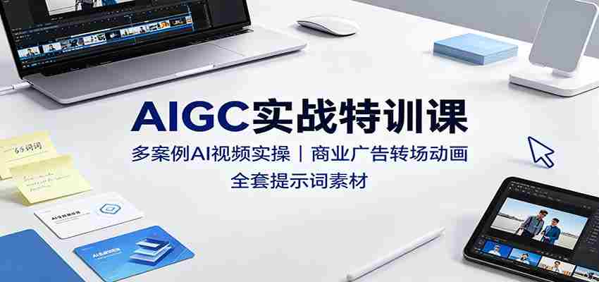 AIGC实战特训课：多案例AI视频实操，商业广告转场动画，全套提示词素材-湘创网