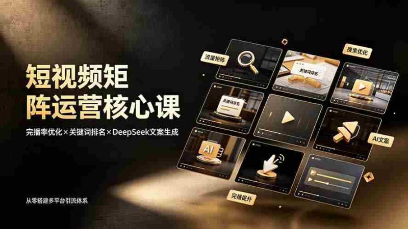 （19259期）短视频矩阵运营核心课：完播率优化×关键词排名×DeepSeek文案生成，从零搭建多平台引流体系-湘创网