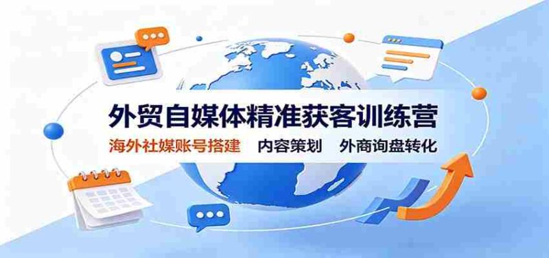 外贸自媒体精准获客训练营:海外社媒账号搭建,内容策划,外商询盘转化-湘创网