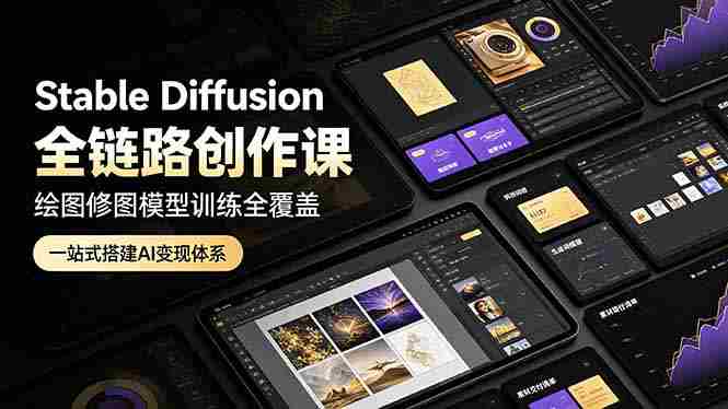 (19154期)Stable Diffusion全链路创作课,绘图修图模型训练全覆盖,一站式搭建AI变现体系-湘创网