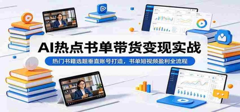 AI热点书单带货变现实战:热门书籍选题垂直账号打造,书单短视频盈利全流程-湘创网