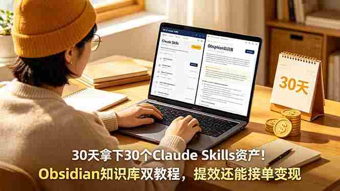 (18886期)30天拿下30个Claude Skills资产!Obsidian知识库双教程,提效还能接单变现-湘创网