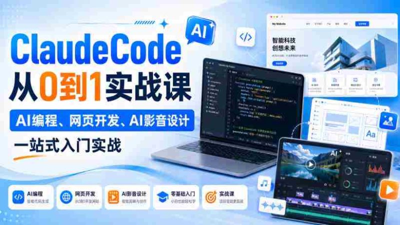 ClaudeCode从0到1实战课,AI编程、网页开发、AI影音设计一站式入门实战-湘创网