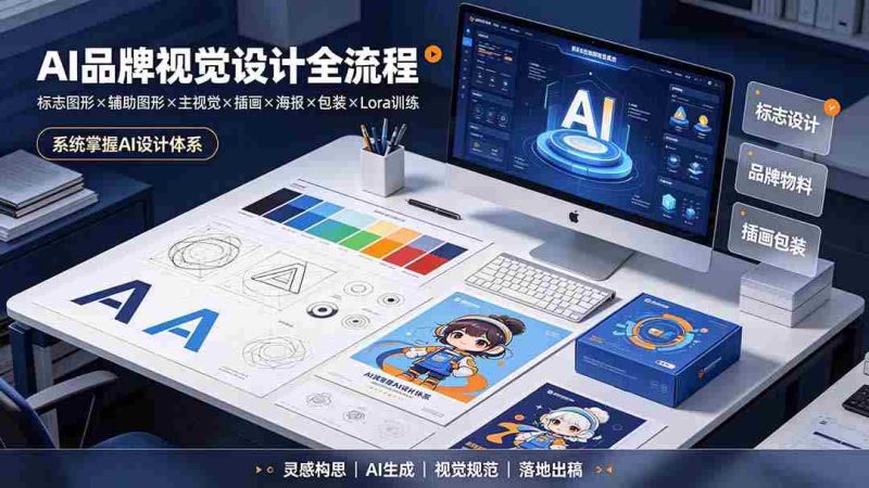 (19372期)AI品牌视觉设计全流程:标志图形×辅助图形×主视觉×插画×海报×包装×Lora训练,系统掌握AI设计体系-湘创网