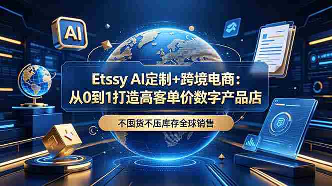 (18974期)Etsy AI定制+跨境电商:从0到1打造高客单价数字产品店,不囤货不压库存全球销售-湘创网