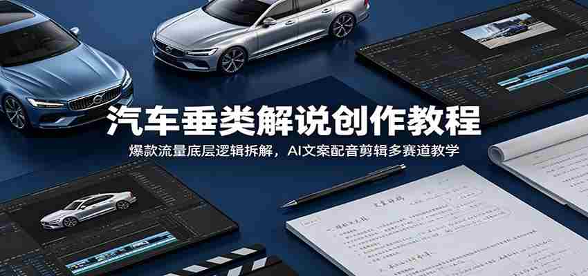 汽车垂类解说创作教程：爆款流量底层逻辑拆解，AI文案配音剪辑多赛道教学-湘创网
