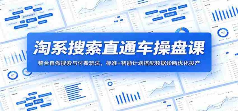 淘系搜索直通车操盘课:整合自然搜索与付费玩法,标准+智能计划搭配数据诊断优化投产-湘创网